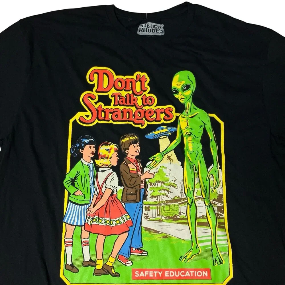 Steven Rhodes T Shirt Mens XL Alien UFO Funny Graphic Retro Streetwear Space - Picture 8 of 9